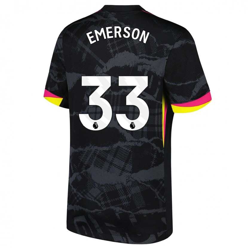 Danxen Dětské Emerson #33 Černá Růžová Třetí Hráčské Dresy 2024/25 Dres