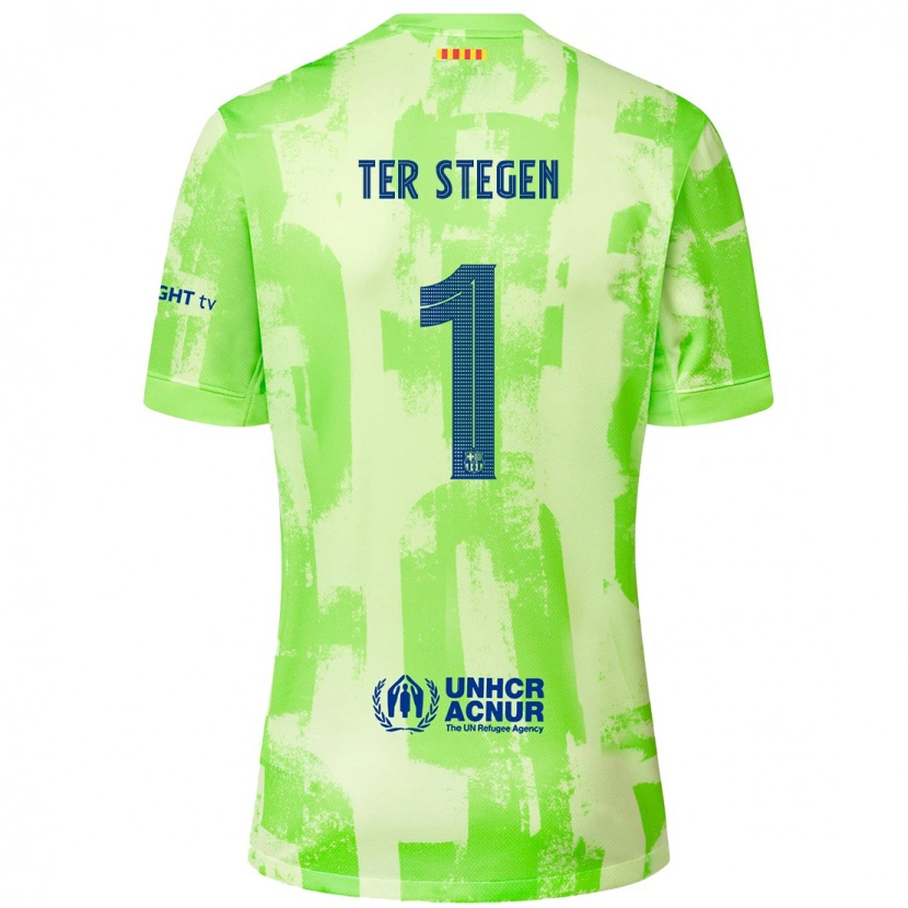 Danxen Dětské Marc-André Ter Stegen #1 Vápno Třetí Hráčské Dresy 2024/25 Dres