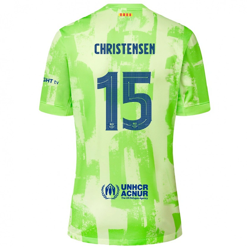 Danxen Dětské Andreas Christensen #15 Vápno Třetí Hráčské Dresy 2024/25 Dres