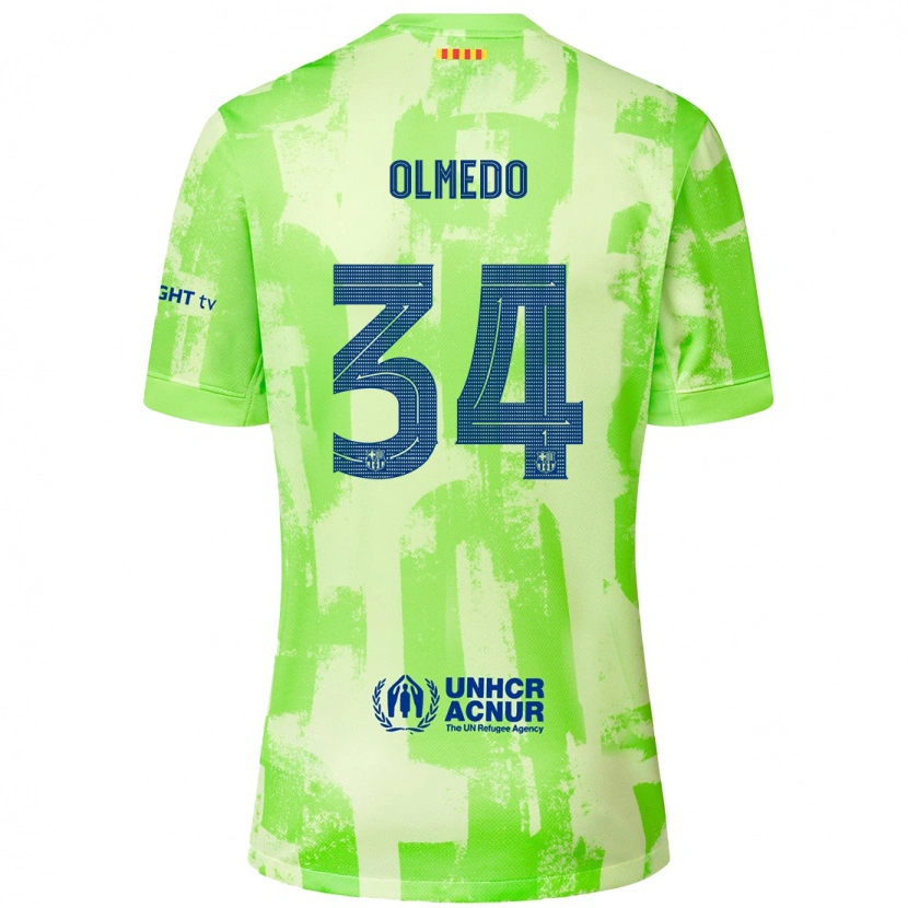 Danxen Dětské Alexis Olmedo #34 Vápno Třetí Hráčské Dresy 2024/25 Dres