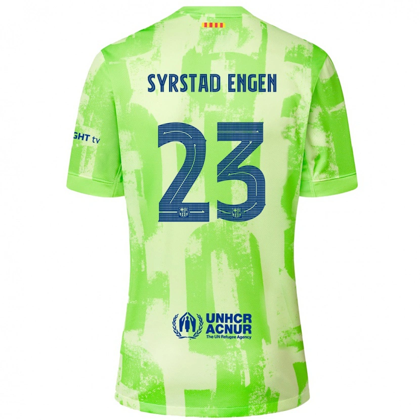 Danxen Dětské Ingrid Syrstad Engen #23 Vápno Třetí Hráčské Dresy 2024/25 Dres