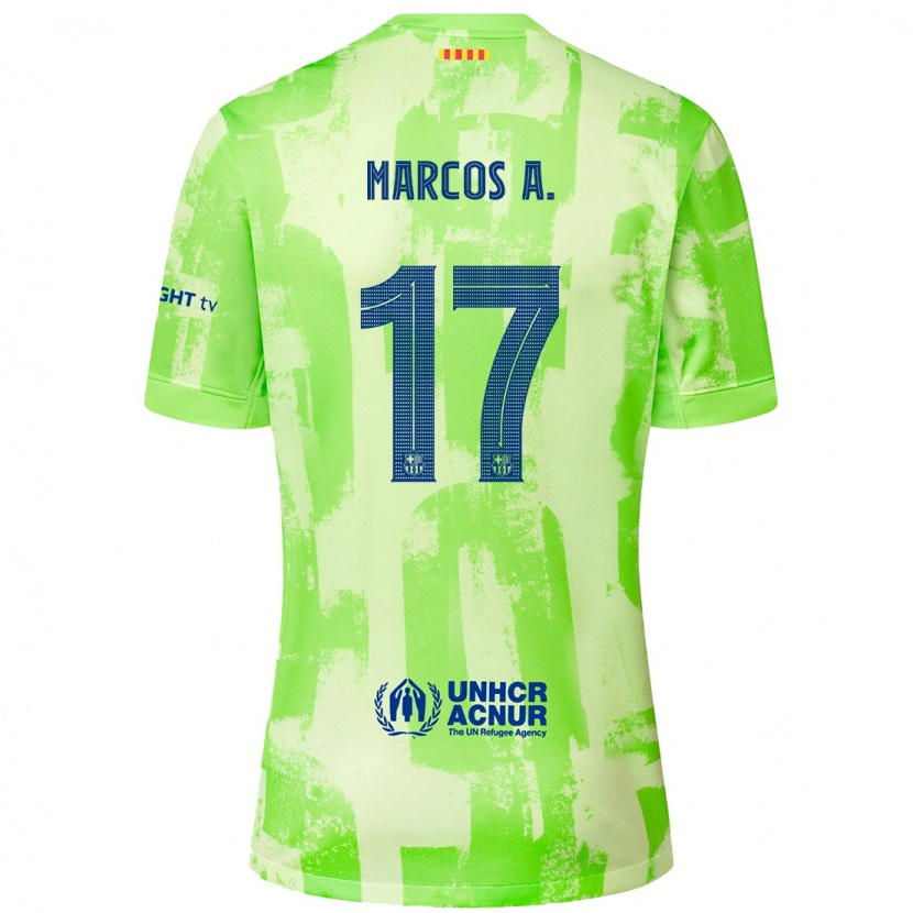 Danxen Dětské Marcos Alonso #17 Vápno Třetí Hráčské Dresy 2024/25 Dres