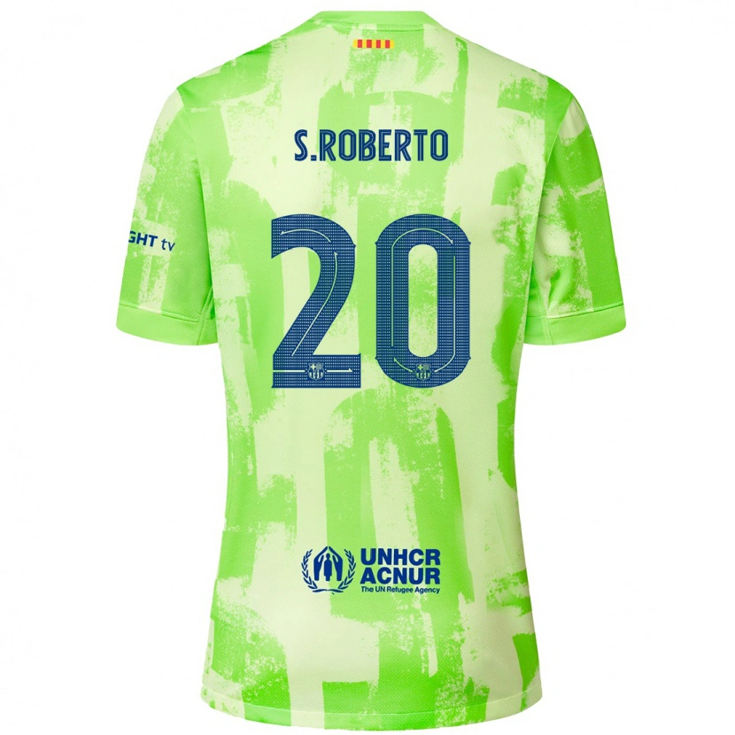 Danxen Dětské Sergi Roberto #20 Vápno Třetí Hráčské Dresy 2024/25 Dres