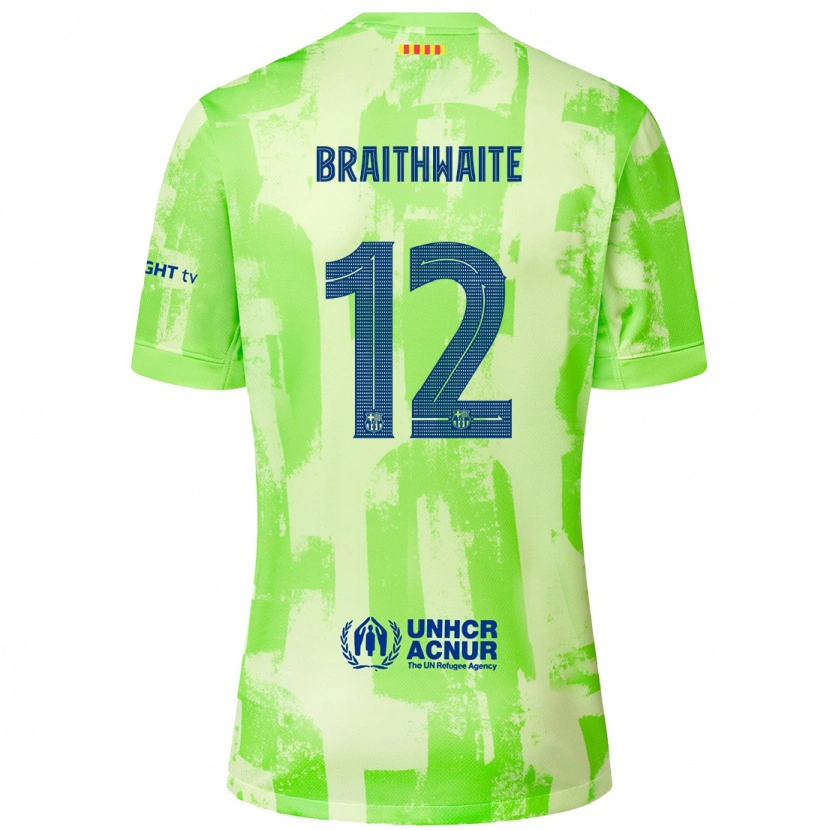 Danxen Dětské Martin Braithwaite #12 Vápno Třetí Hráčské Dresy 2024/25 Dres