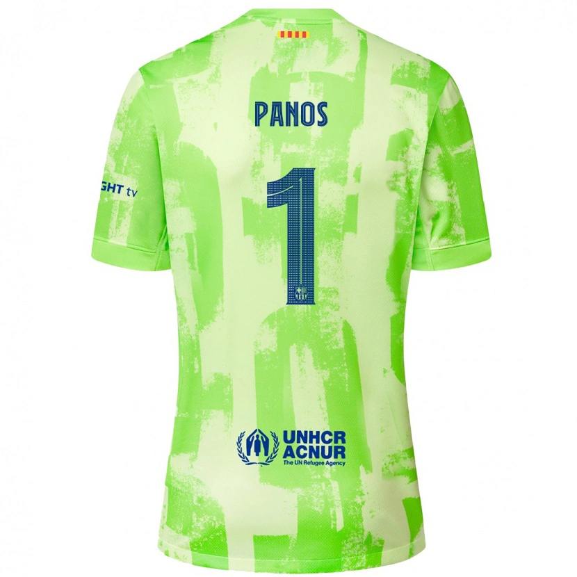 Danxen Dětské Sandra Panos #1 Vápno Třetí Hráčské Dresy 2024/25 Dres