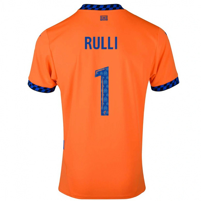 Danxen Dětské Gerónimo Rulli #1 Oranžová Tmavě Modrá Třetí Hráčské Dresy 2024/25 Dres