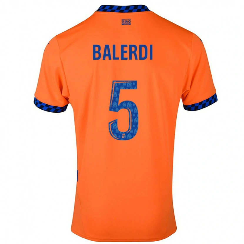 Danxen Dětské Leonardo Balerdi #5 Oranžová Tmavě Modrá Třetí Hráčské Dresy 2024/25 Dres