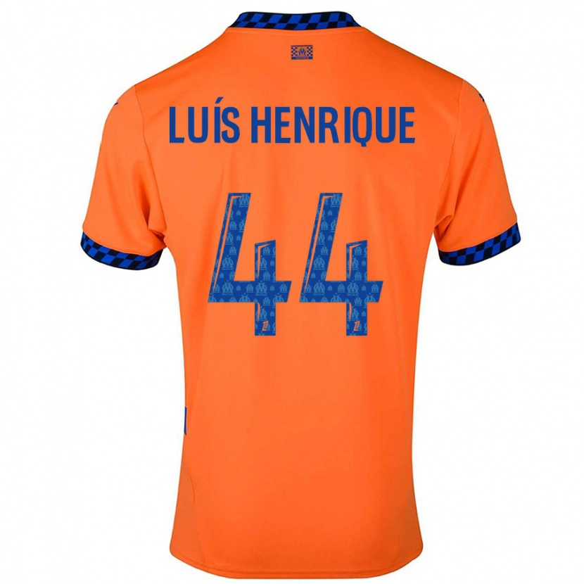 Danxen Dětské Luis Henrique #44 Oranžová Tmavě Modrá Třetí Hráčské Dresy 2024/25 Dres