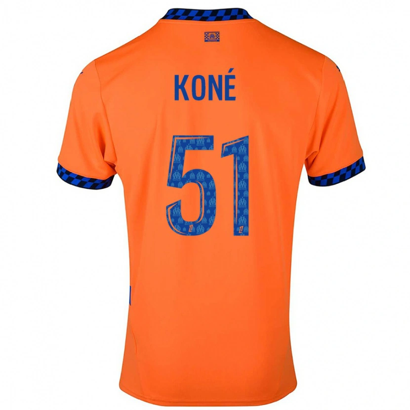 Danxen Dětské Ismaël Koné #51 Oranžová Tmavě Modrá Třetí Hráčské Dresy 2024/25 Dres