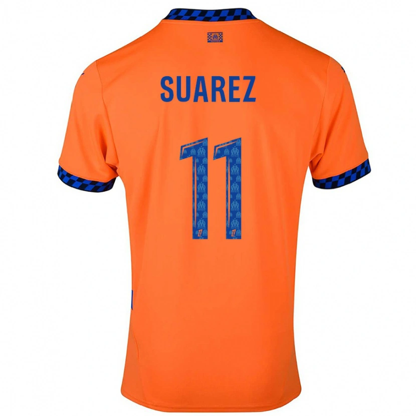 Danxen Dětské Luis Suarez #11 Oranžová Tmavě Modrá Třetí Hráčské Dresy 2024/25 Dres