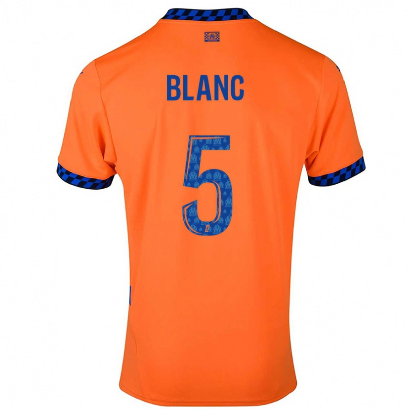 Danxen Dětské Amandine Blanc #5 Oranžová Tmavě Modrá Třetí Hráčské Dresy 2024/25 Dres