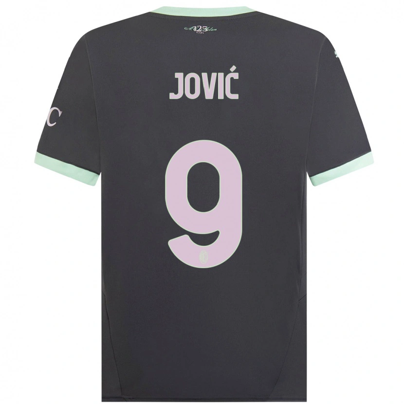 Danxen Dětské Luka Jović #9 Šedá Třetí Hráčské Dresy 2024/25 Dres