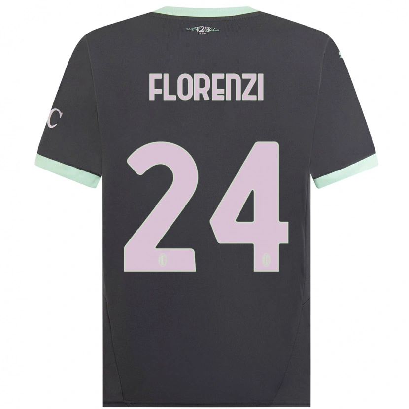 Danxen Dětské Alessandro Florenzi #24 Šedá Třetí Hráčské Dresy 2024/25 Dres