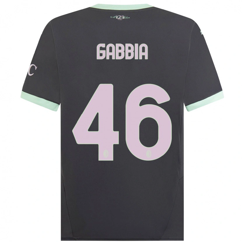 Danxen Dětské Matteo Gabbia #46 Šedá Třetí Hráčské Dresy 2024/25 Dres