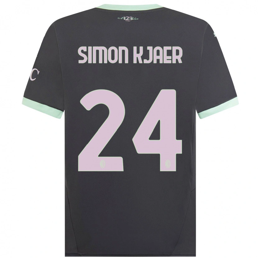 Danxen Dětské Simon Kjaer #24 Šedá Třetí Hráčské Dresy 2024/25 Dres