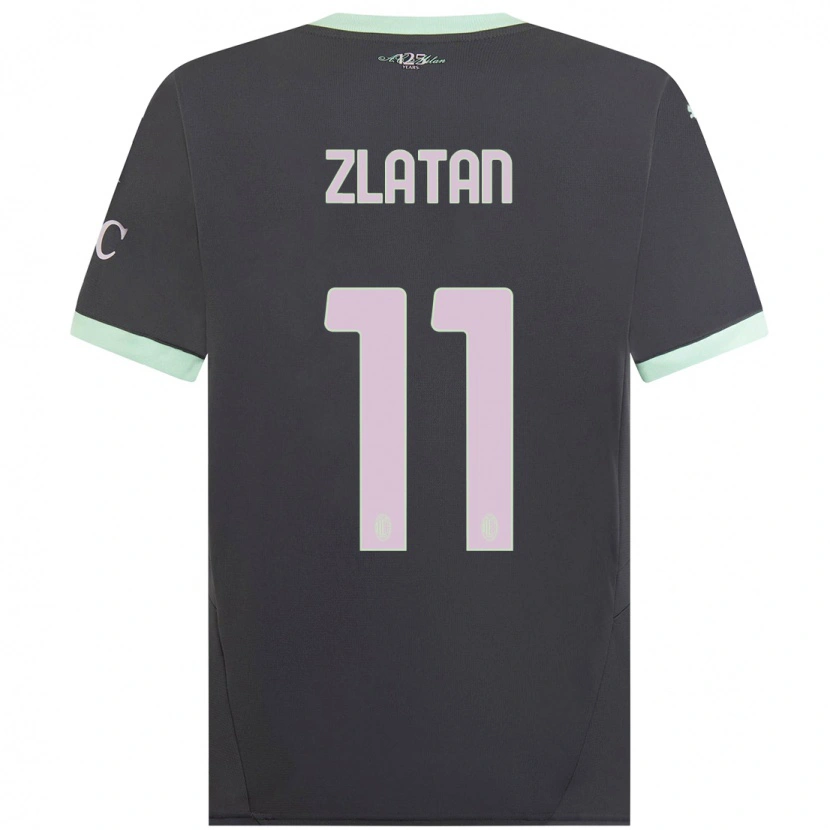 Danxen Dětské Zlatan Ibrahimovic #11 Šedá Třetí Hráčské Dresy 2024/25 Dres