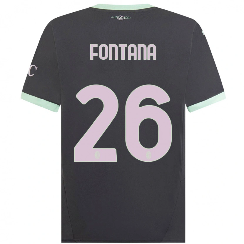 Danxen Dětské Francesco Fontana #26 Šedá Třetí Hráčské Dresy 2024/25 Dres