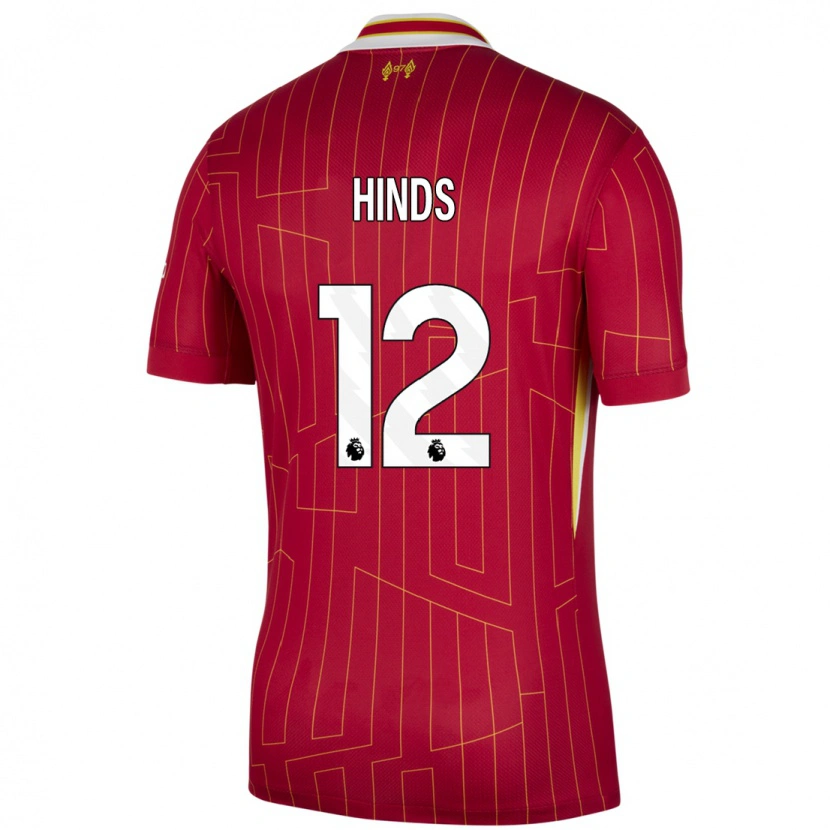 Danxen Pánské Taylor Hinds #12 Červená Žlutá Bílá Domů Hráčské Dresy 2024/25 Dres