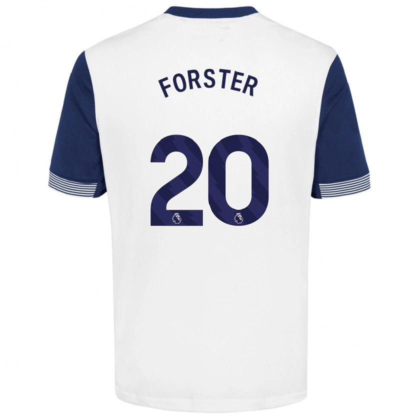 Danxen Pánské Fraser Forster #20 Bílá Modrá Domů Hráčské Dresy 2024/25 Dres