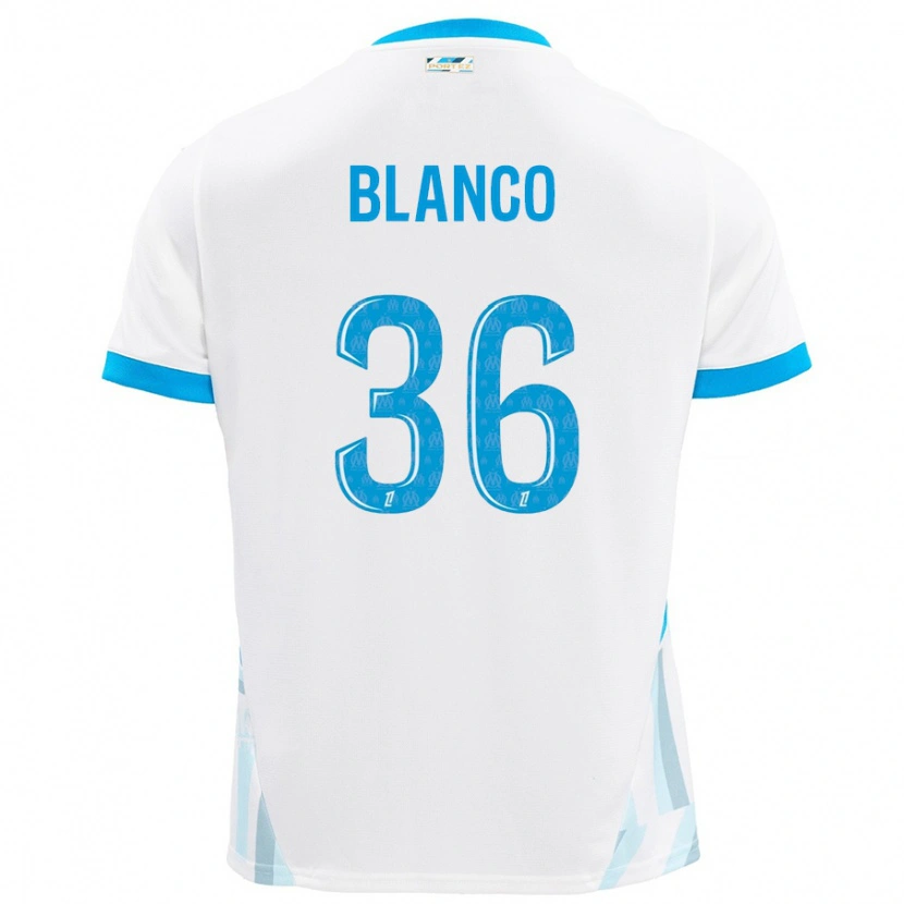 Danxen Pánské Rubén Blanco #36 Bílá Nebesky Modrá Domů Hráčské Dresy 2024/25 Dres