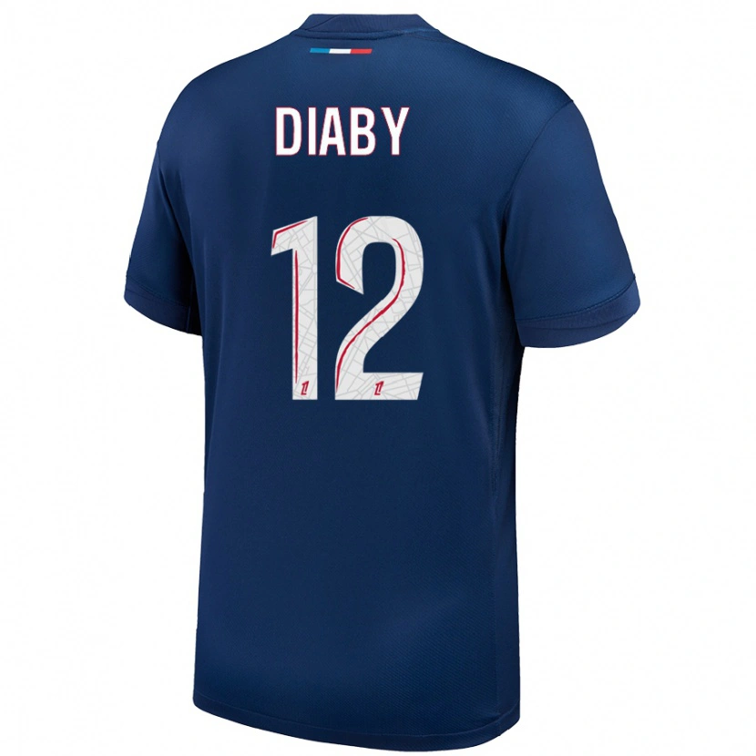 Danxen Pánské Ibrahima Diaby #12 Námořnická Modrá Bílá Domů Hráčské Dresy 2024/25 Dres