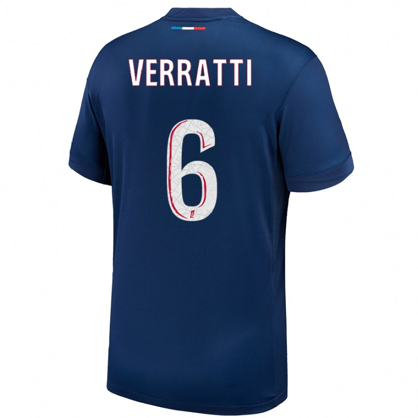 Danxen Pánské Marco Verratti #6 Námořnická Modrá Bílá Domů Hráčské Dresy 2024/25 Dres