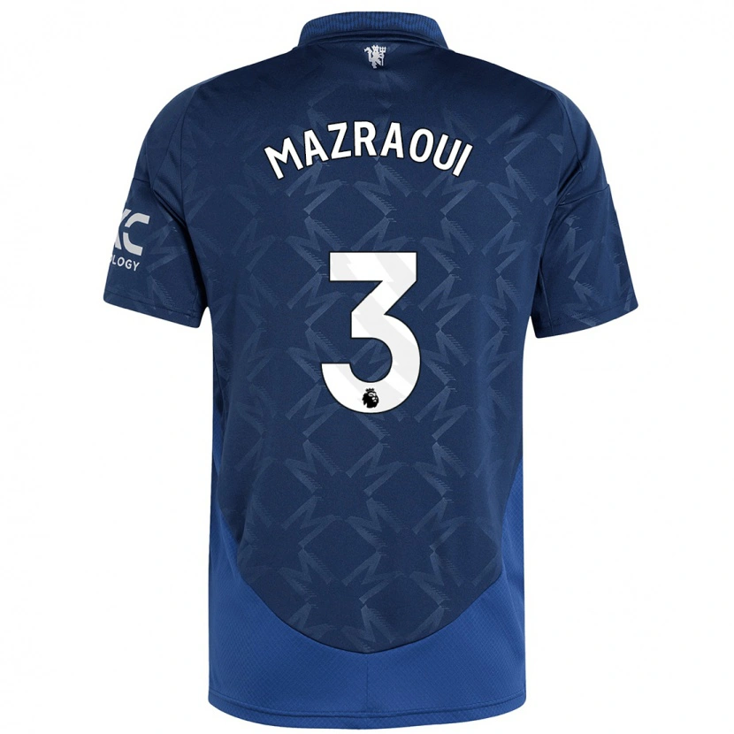 Danxen Pánské Noussair Mazraoui #3 Indigo Daleko Hráčské Dresy 2024/25 Dres