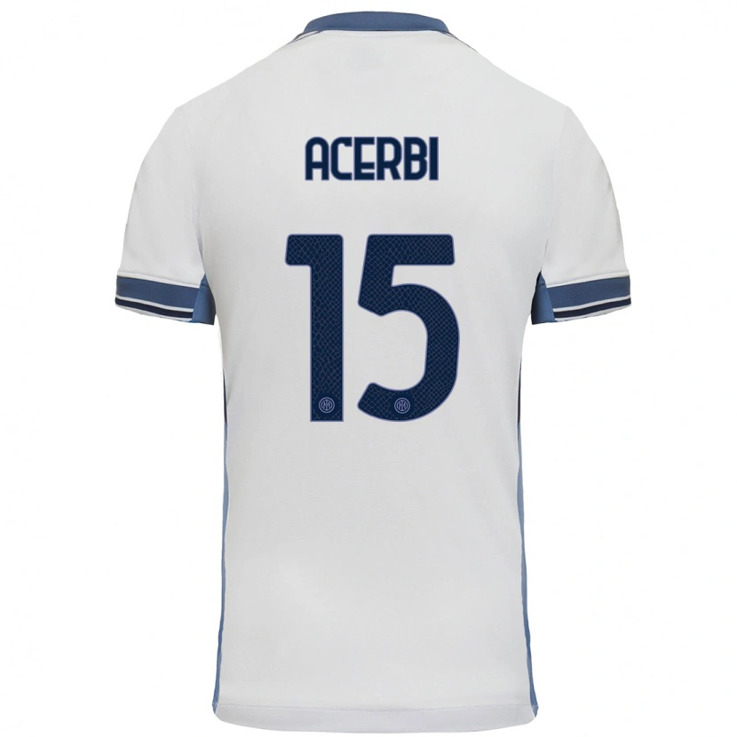 Danxen Pánské Francesco Acerbi #15 Bílá Šedá Daleko Hráčské Dresy 2024/25 Dres