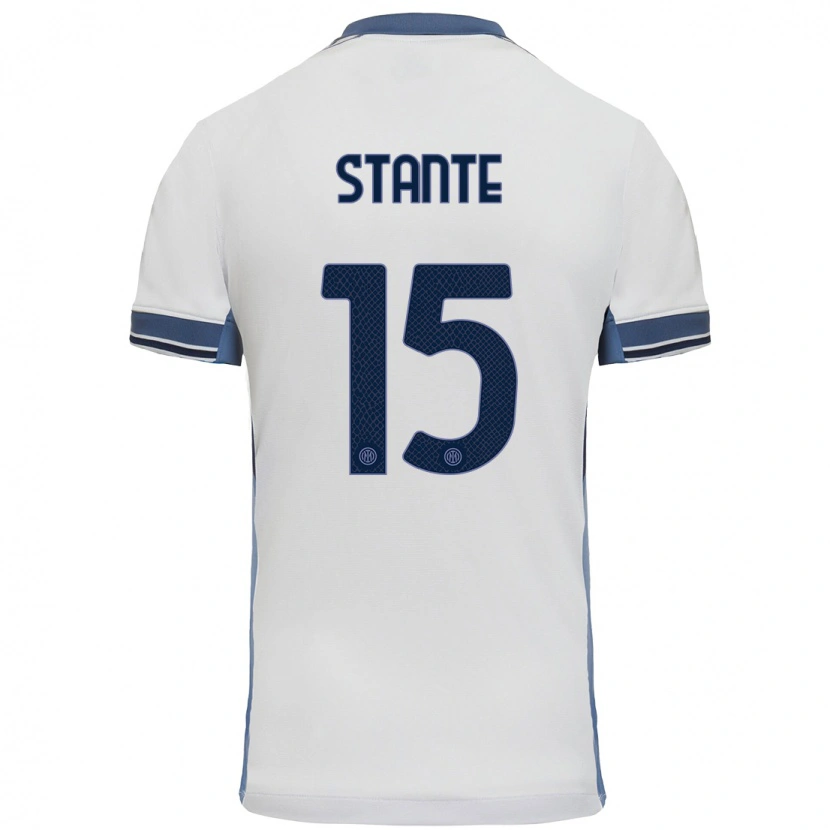 Danxen Pánské Francesco Stante #15 Bílá Šedá Daleko Hráčské Dresy 2024/25 Dres