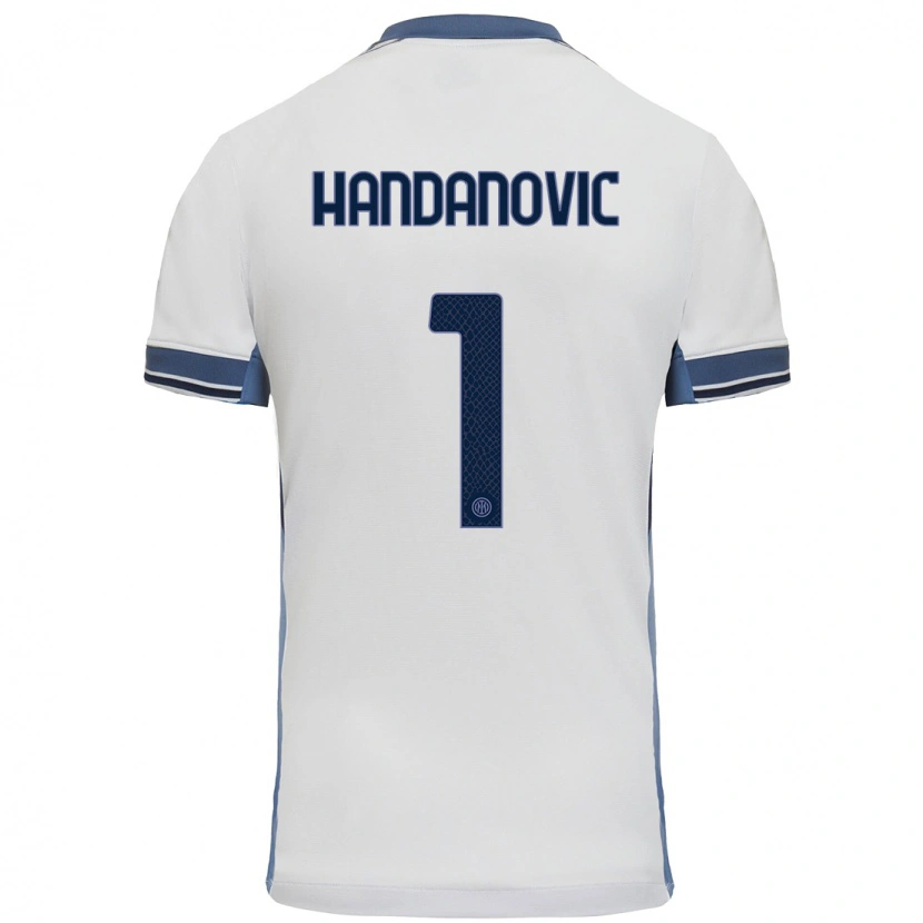 Danxen Pánské Samir Handanovic #1 Bílá Šedá Daleko Hráčské Dresy 2024/25 Dres