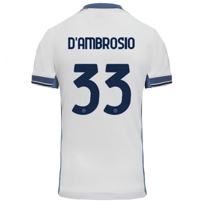 Danxen Pánské Danilo D'ambrosio #33 Bílá Šedá Daleko Hráčské Dresy 2024/25 Dres