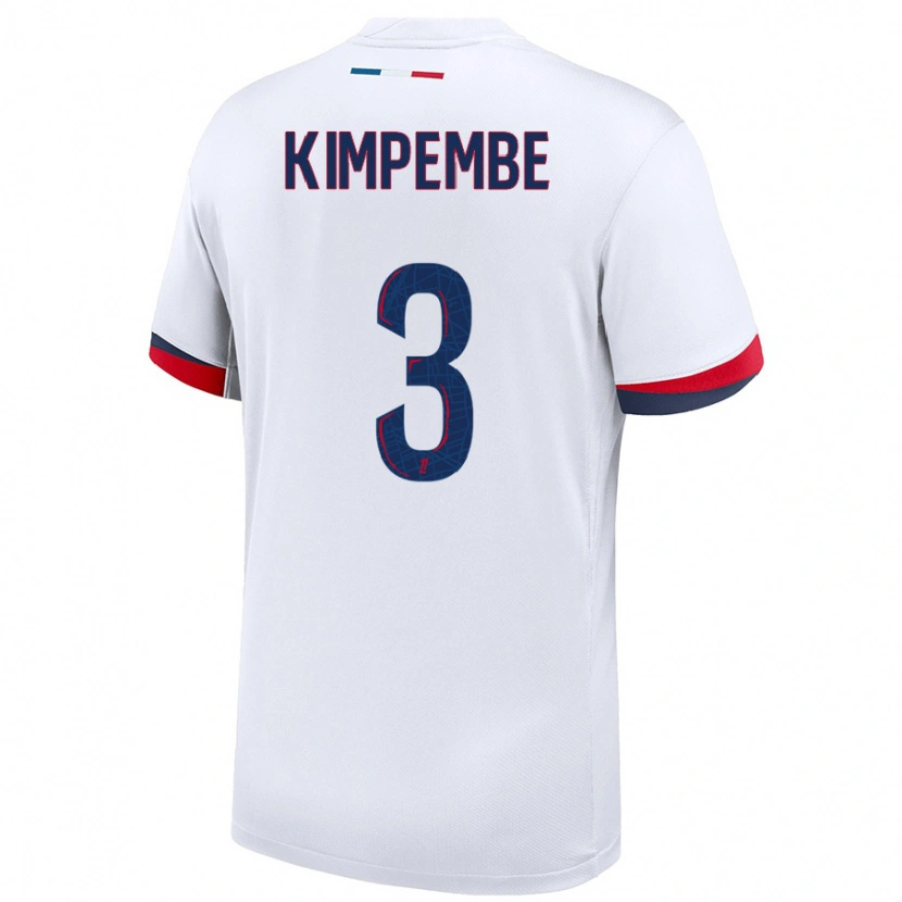 Danxen Pánské Presnel Kimpembe #3 Bílá Modrá Červená Daleko Hráčské Dresy 2024/25 Dres