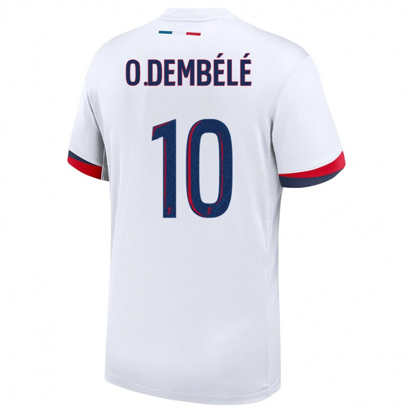 Danxen Pánské Ousmane Dembélé #10 Bílá Modrá Červená Daleko Hráčské Dresy 2024/25 Dres