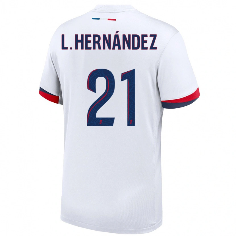 Danxen Pánské Lucas Hernández #21 Bílá Modrá Červená Daleko Hráčské Dresy 2024/25 Dres