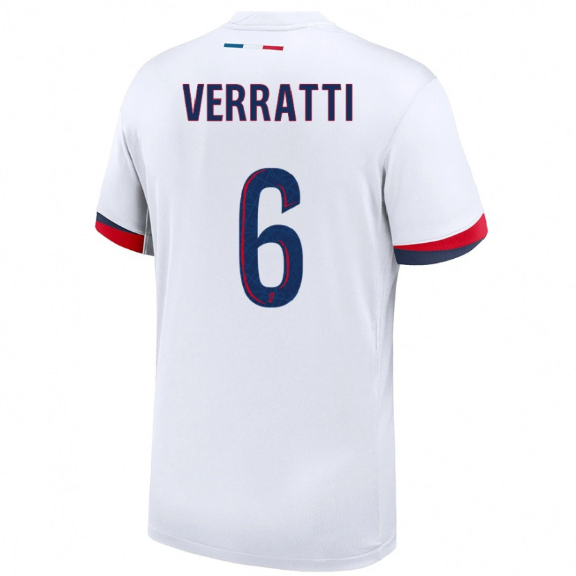 Danxen Pánské Marco Verratti #6 Bílá Modrá Červená Daleko Hráčské Dresy 2024/25 Dres