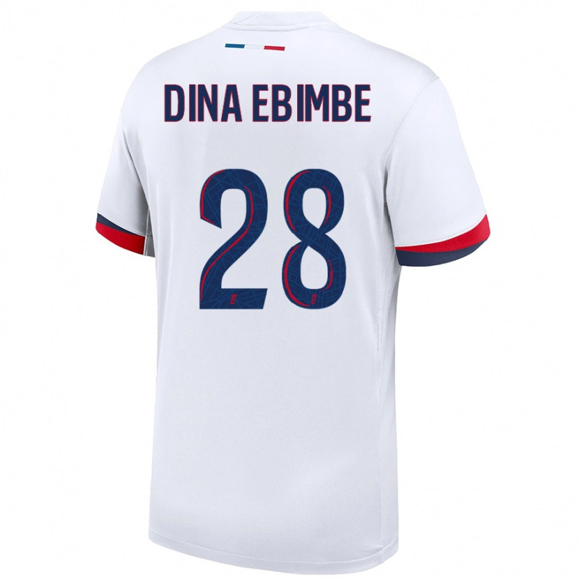 Danxen Pánské Eric Junior Dina Ebimbe #28 Bílá Modrá Červená Daleko Hráčské Dresy 2024/25 Dres