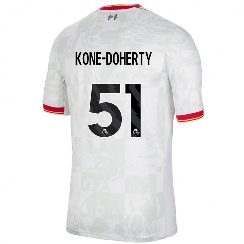 Danxen Pánské Trent Kone-Doherty #51 Bílá Červená Černá Třetí Hráčské Dresy 2024/25 Dres