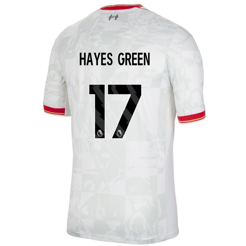 Danxen Pánské Charlie Hayes-Green #17 Bílá Červená Černá Třetí Hráčské Dresy 2024/25 Dres