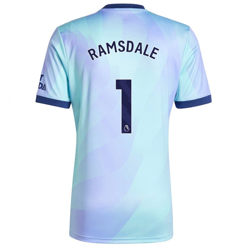 Danxen Pánské Aaron Ramsdale #1 Aqua Třetí Hráčské Dresy 2024/25 Dres