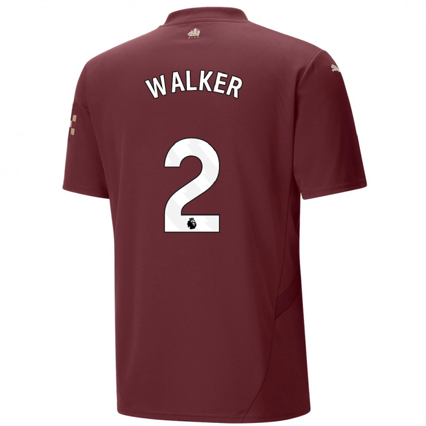 Danxen Pánské Kyle Walker #2 Kaštanové Třetí Hráčské Dresy 2024/25 Dres