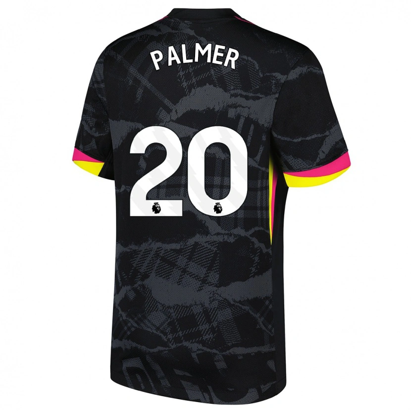 Danxen Pánské Cole Palmer #20 Černá Růžová Třetí Hráčské Dresy 2024/25 Dres