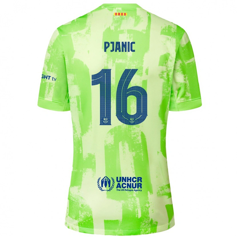 Danxen Pánské Miralem Pjanic #16 Vápno Třetí Hráčské Dresy 2024/25 Dres