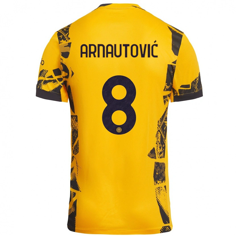 Danxen Pánské Marko Arnautovic #8 Zlatá Černá Třetí Hráčské Dresy 2024/25 Dres