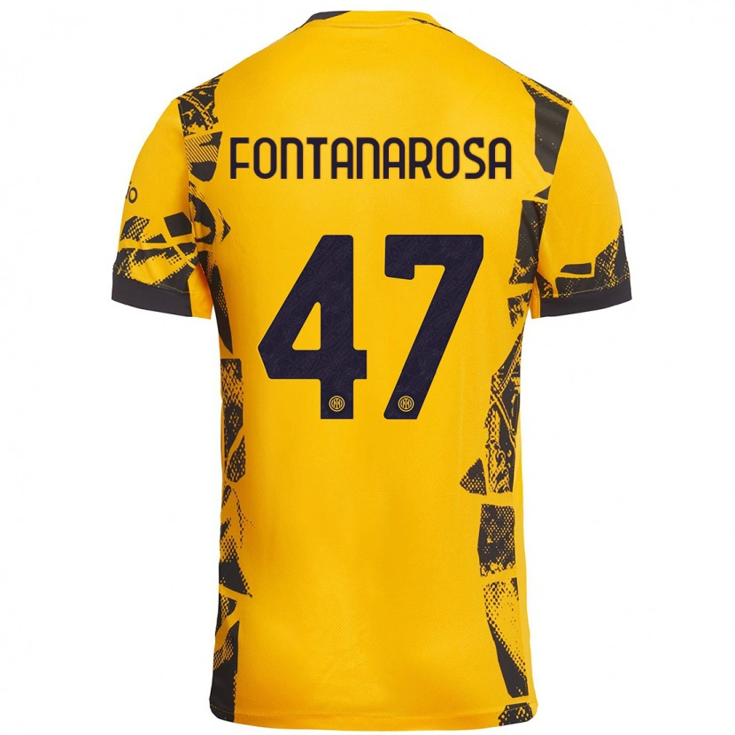 Danxen Pánské Alessandro Fontanarosa #47 Zlatá Černá Třetí Hráčské Dresy 2024/25 Dres