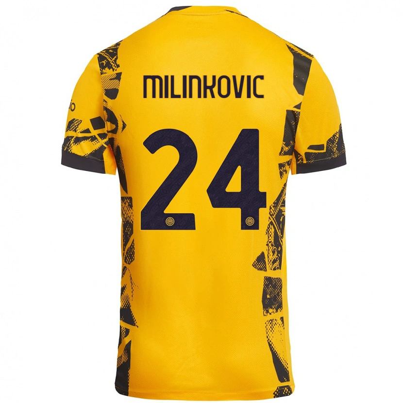 Danxen Pánské Marija Milinković #24 Zlatá Černá Třetí Hráčské Dresy 2024/25 Dres