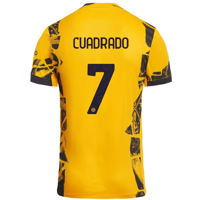 Danxen Pánské Juan Cuadrado #7 Zlatá Černá Třetí Hráčské Dresy 2024/25 Dres