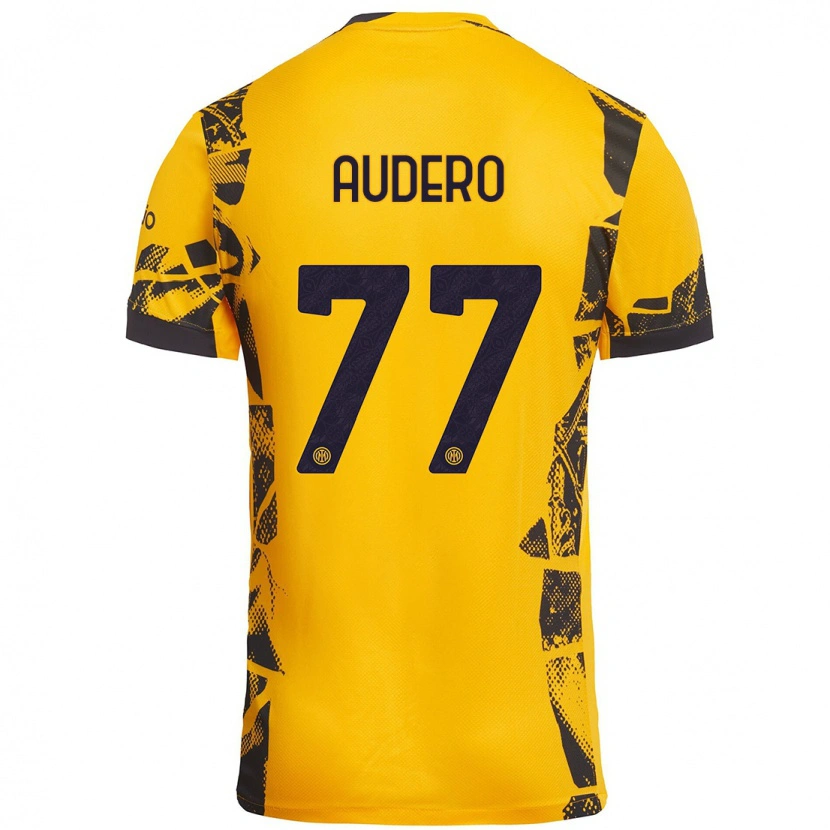 Danxen Pánské Emil Audero #77 Zlatá Černá Třetí Hráčské Dresy 2024/25 Dres