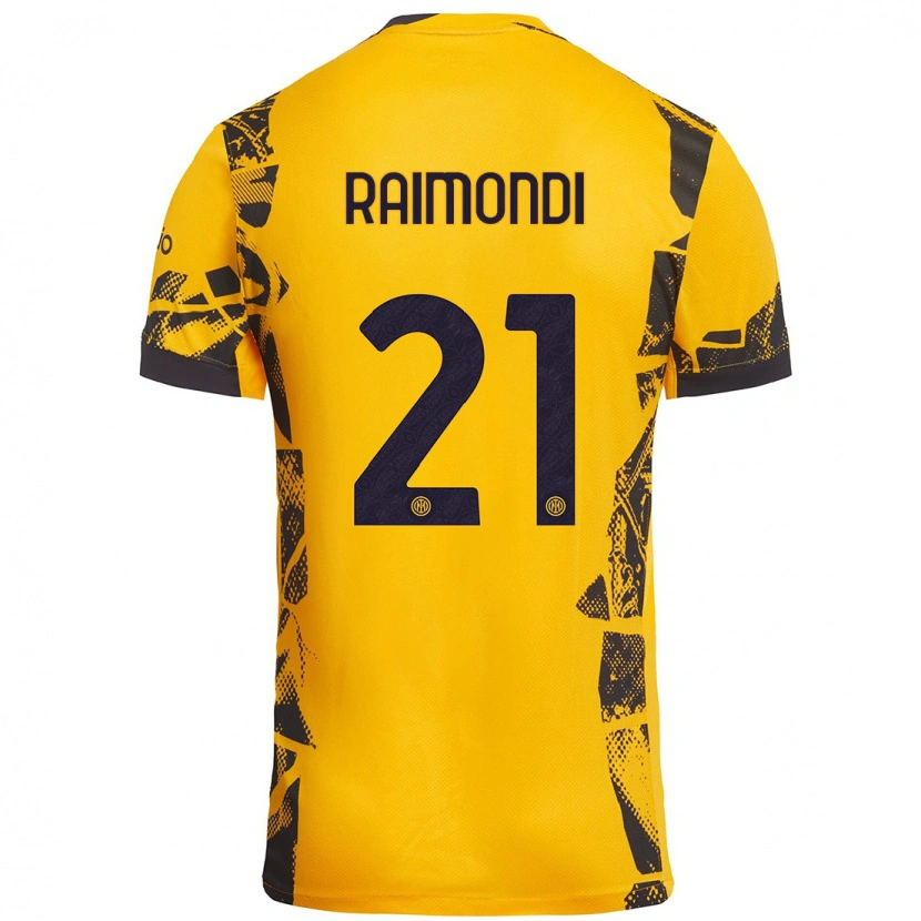 Danxen Pánské Paolo Raimondi #21 Zlatá Černá Třetí Hráčské Dresy 2024/25 Dres