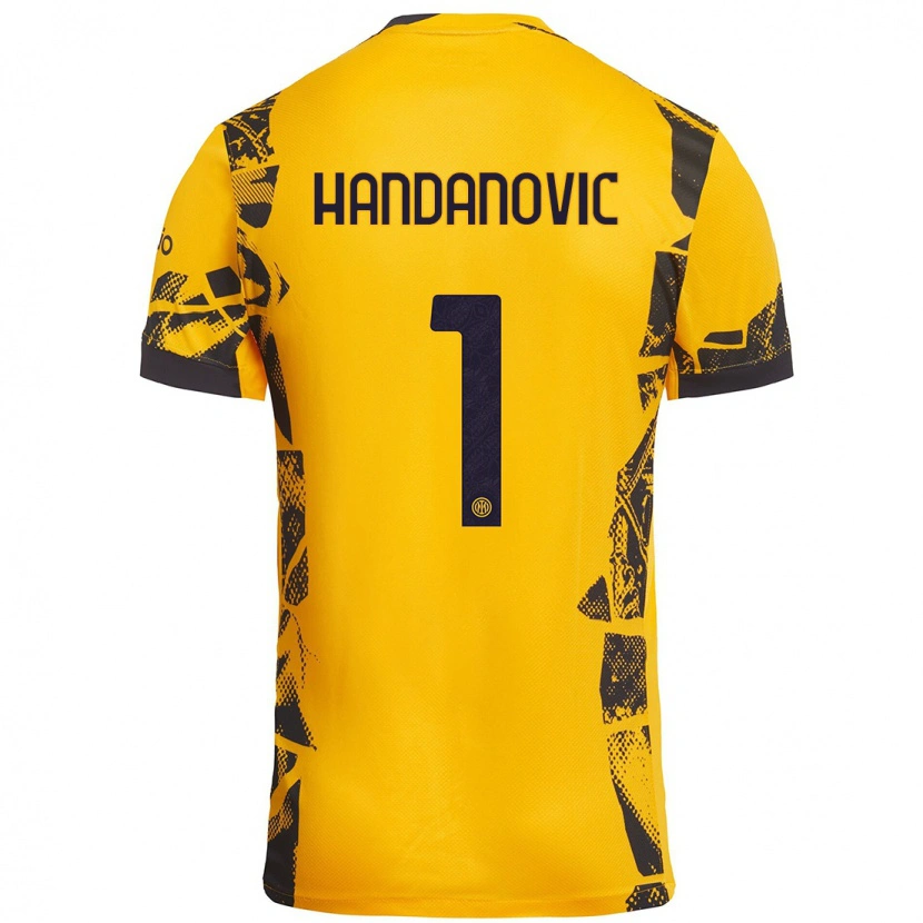 Danxen Pánské Samir Handanovic #1 Zlatá Černá Třetí Hráčské Dresy 2024/25 Dres