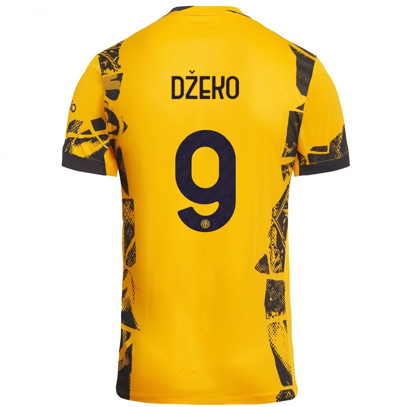 Danxen Pánské Edin Dzeko #9 Zlatá Černá Třetí Hráčské Dresy 2024/25 Dres